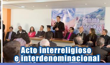 Con ocasión de la Semana por la Paz se realizó un  Acto Interreligioso e Interdenominacional en el templo de La Porciúncula en Bogotá