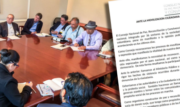 Comunicado del Consejo Nacional de Paz ante movilizaciones ciudadanas