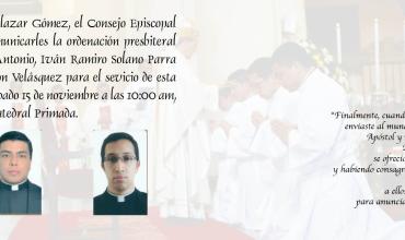 La Iglesia particular de Bogotá se alegra por la ordenación presbiteral de tres nuevos sacerdotes para el servicio de esta arquidiócesis