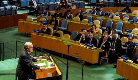 Nueva York, el secretario general de la ONU interviene en la Conferencia de Revisión de las Partes del TNP. 